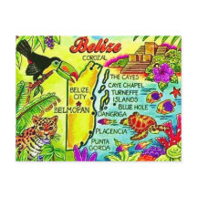 Cartão Postal Colorido de Belize