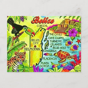 Cartão Postal Colorido de Belize