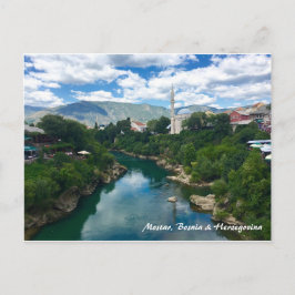 Cartão Postal Colorido de Mostar com Escrito