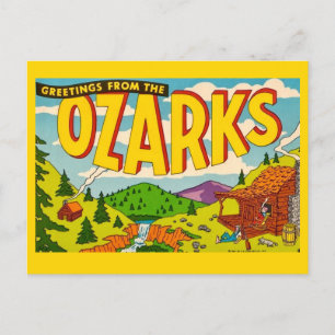 Cartão postal colorido de saudação dos Ozarks