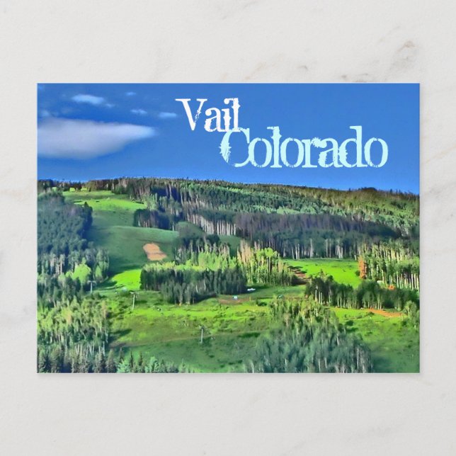 Cartão postal colorido de Vail Colorado (Frente)