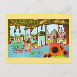 Cartão postal colorido de Wichita Kansas antigo
