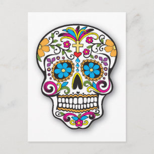 Cartão Postal Colorido Dia do Crânio do Açúcar Mexicano dos Mort