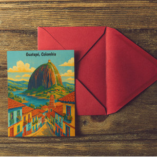 Cartão Postal Colorido Guatape El Penol Rocha Colômbia