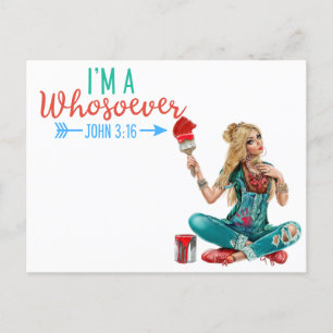 Cartão Postal Colorido John 3:16   Fé