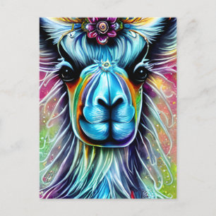 Cartão postal Colorido Llama