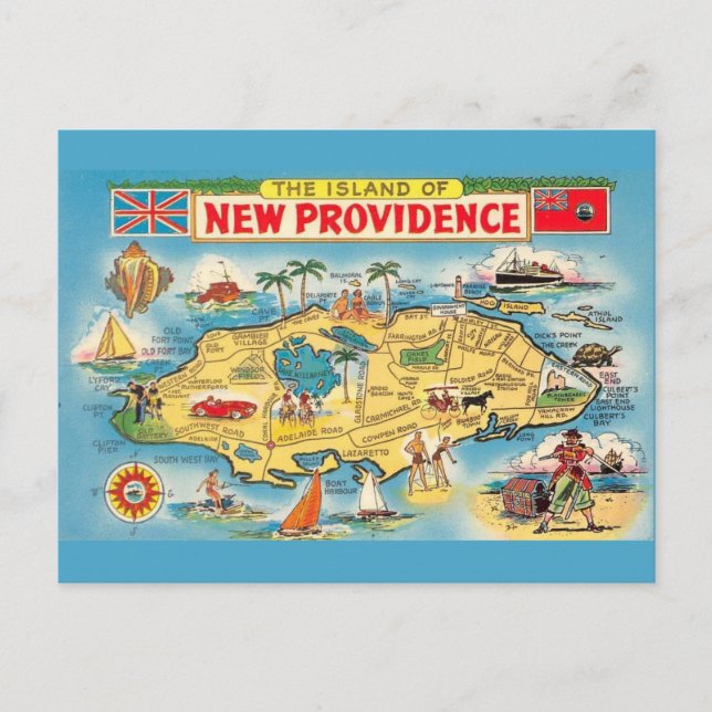 Cartão Postal Colorido Nassau Bahamas  (Frente)