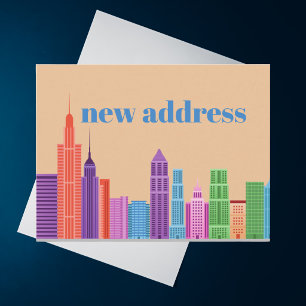 Cartão Postal Colorido Simples Moderno Mudamos para Nova Casa