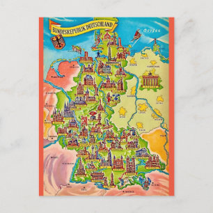 Cartão Postal Colorido Vintage da Alemanha