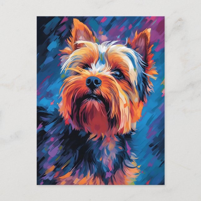 Cartão Postal Colorido Yorkshire Terrier (Frente)