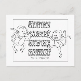 Cartão Postal Colorindo Provérbio Polonês