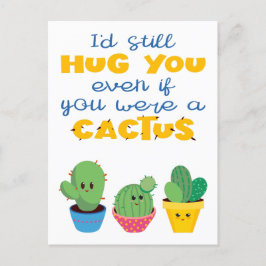 Cartão Postal Colorir Cactus abraça o Namorados da diversão mode