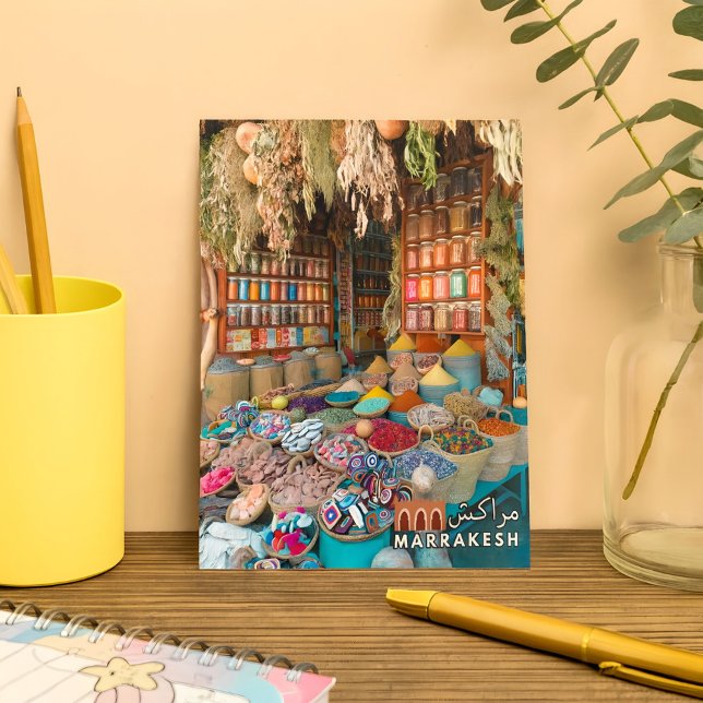 Cartão Postal Colorir Compro Marrakech Medina Spices (Criador carregado)