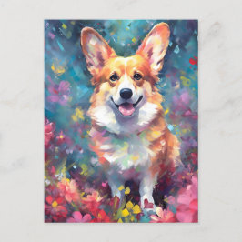Cartão Postal Colorir Corgi
