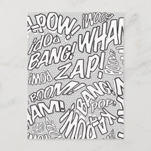 Cartão Postal Colorir Me Divertido Livro de Quadrinhos Retro Art