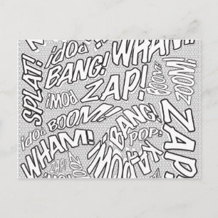 Cartão Postal Colorir Me Divertido Livro de Quadrinhos Retro Art