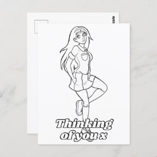 Cartão Postal Colorir-me em animação de animação em atividade