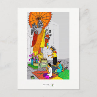 Cartão Postal Colorir templo budista do cartaz no Camboja