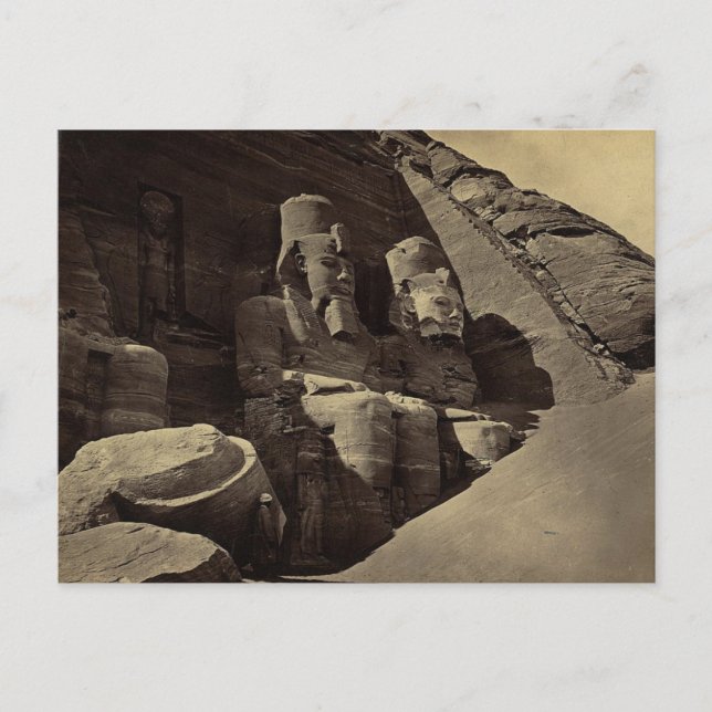Cartão Postal Colossal Figures, Abu Sunbul, Egito (Frente)