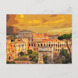 Cartão Postal Colosseum Coliseum Itália Roma #6