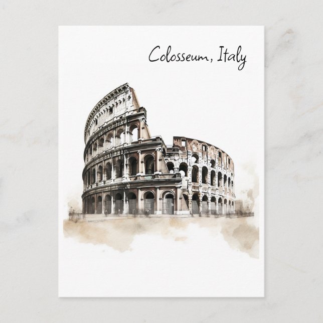 Cartão Postal Colosseum, esboço italiano (Frente)