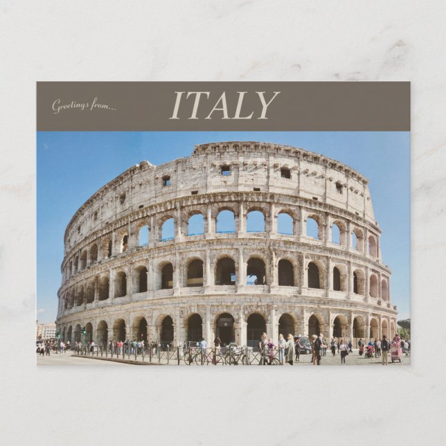 Cartão Postal Colosseum ou Anfiteatro Flaviano em Roma Itália (Frente)