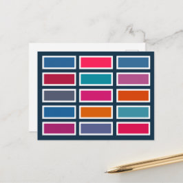 Cartão Postal Colour Bricks (blue/pink)