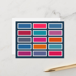 Cartão Postal Colour Bricks (blue/pink)