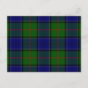 Cartão Postal Colquhoun tartan xadrez verde azul