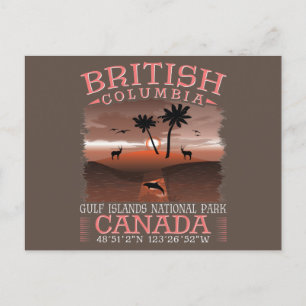 CARTÃO POSTAL COLÚMBIA BRITÂNICA CANADÁ - PARQUE ILHAS GULF