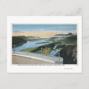Cartão Postal Columbia River Gorge View do Crown Point,