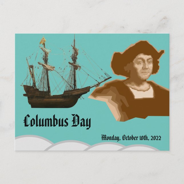 Cartão Postal Columbus day (Frente)