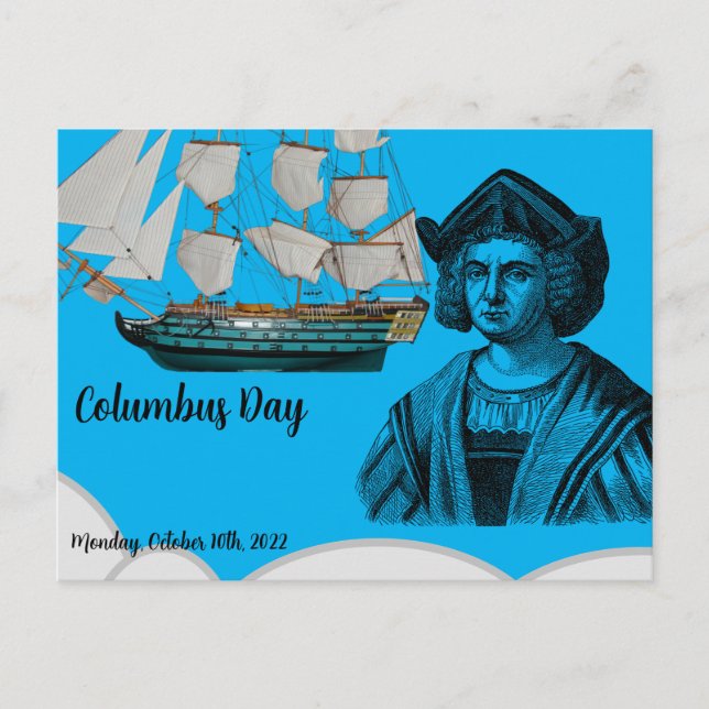 Cartão Postal Columbus day (Frente)