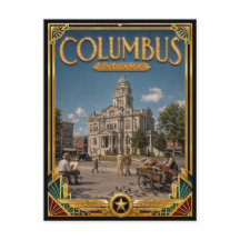 Columbus Indiana Arte Deco Vintage Idade Dourada
