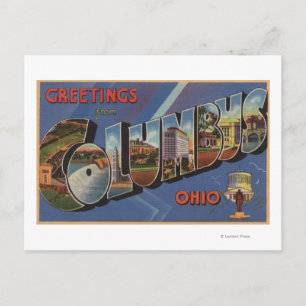 Cartão Postal Columbus, Ohio - Cenas com Letras Grandes