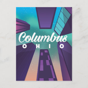 Cartão Postal Columbus Ohio - impressão poster de viagens de ar