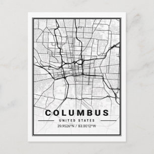 Cartão Postal Columbus Ohio USA Viagem City Map Poster