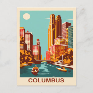 Cartão Postal Columbus, Rio Scioto, Ohio, Viagem