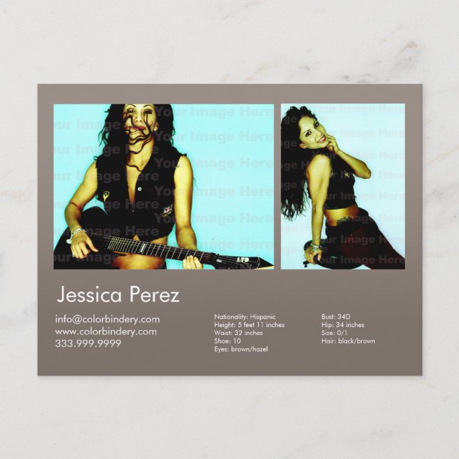 Cartão Postal Coluna de Cabeça de Ator de Dois Lados e Cinza de  (Frente)