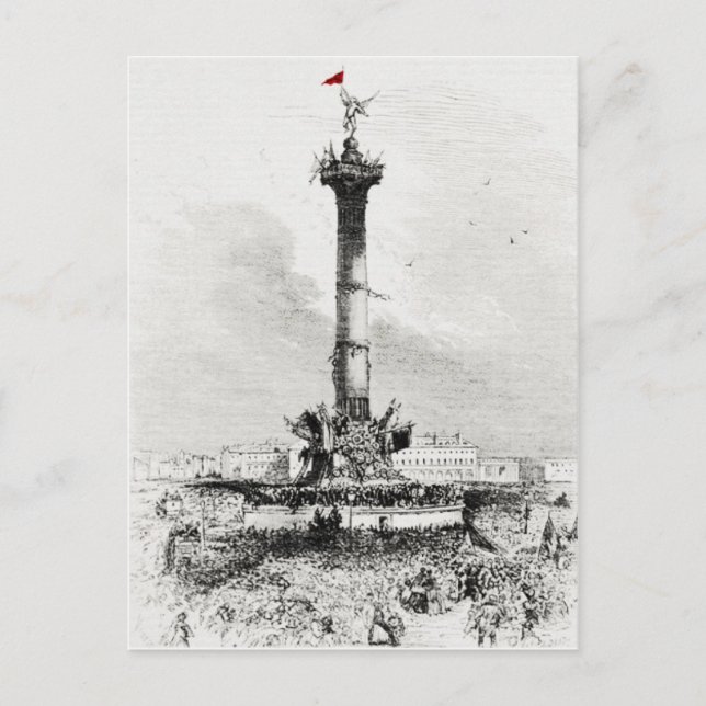 Cartão Postal Coluna, Place de la Bastil, Paris (Frente)