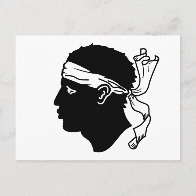 Cartão postal com a bandeira da Córsega, França (Frente)