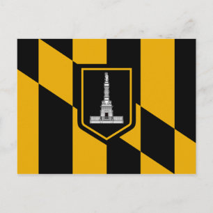 Cartão postal com a bandeira de Baltimore, Maryla