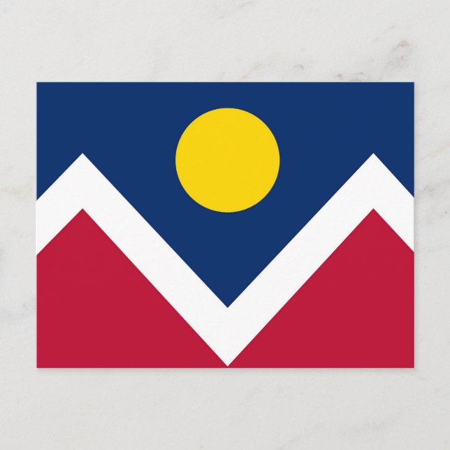 Cartão postal com a bandeira de Denver, Estado do  (Frente)