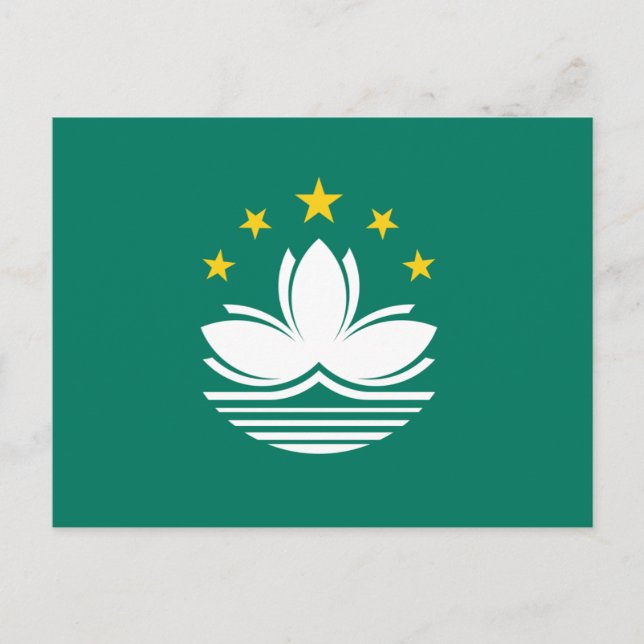 Cartão postal com a bandeira de Macau (Frente)