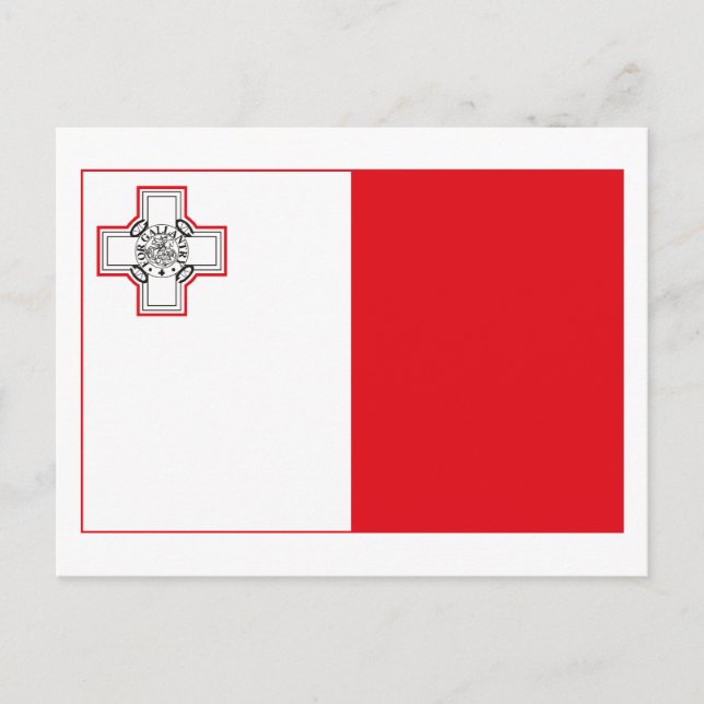 Cartão postal com a bandeira de Malta (leve) (Frente)