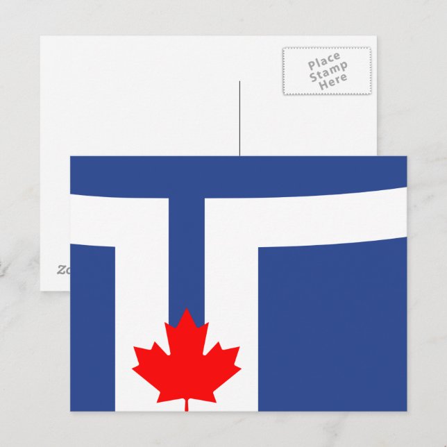 Cartão postal com a bandeira de Toronto, Canadá (Frente/Verso)