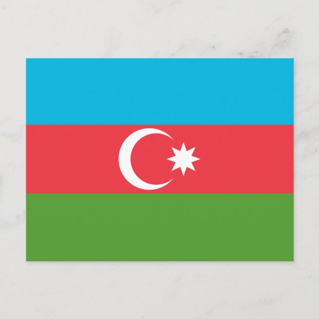 Cartão postal com a bandeira do Azerbaijão (Frente)