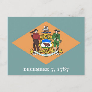 Cartão postal com a bandeira do Estado de Delaware