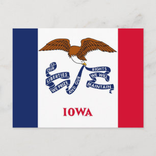 Cartão postal com a bandeira do Estado de Iowa - E