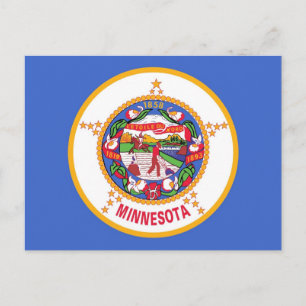 Cartão postal com a bandeira do Estado de Minnesot